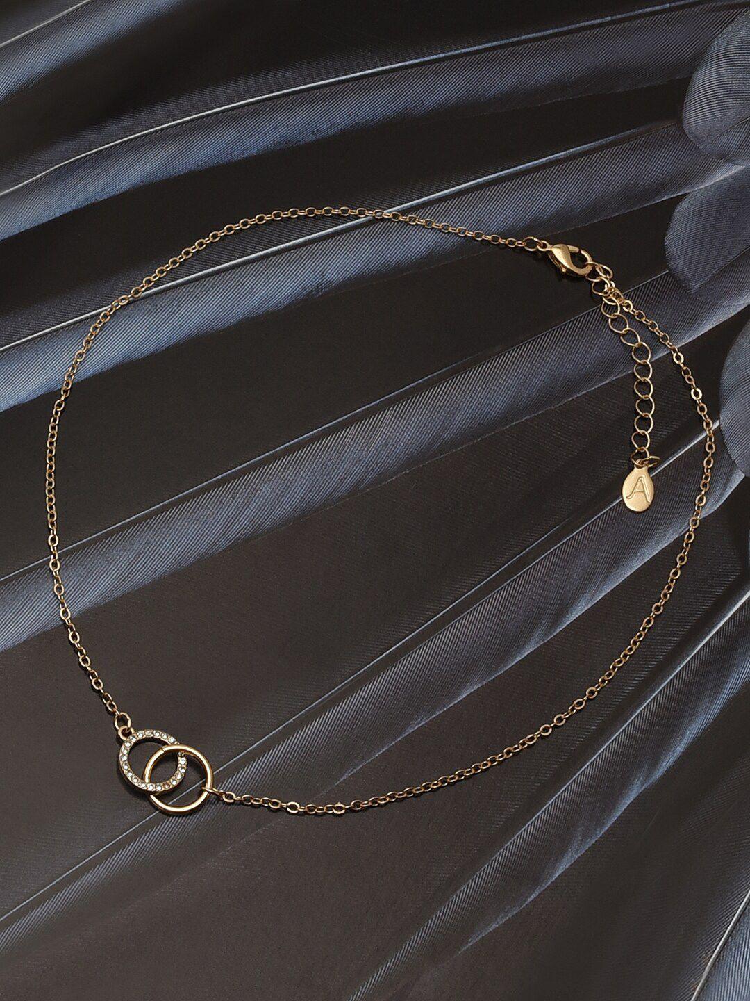 accessorize london women's gold-toned linked circles chain