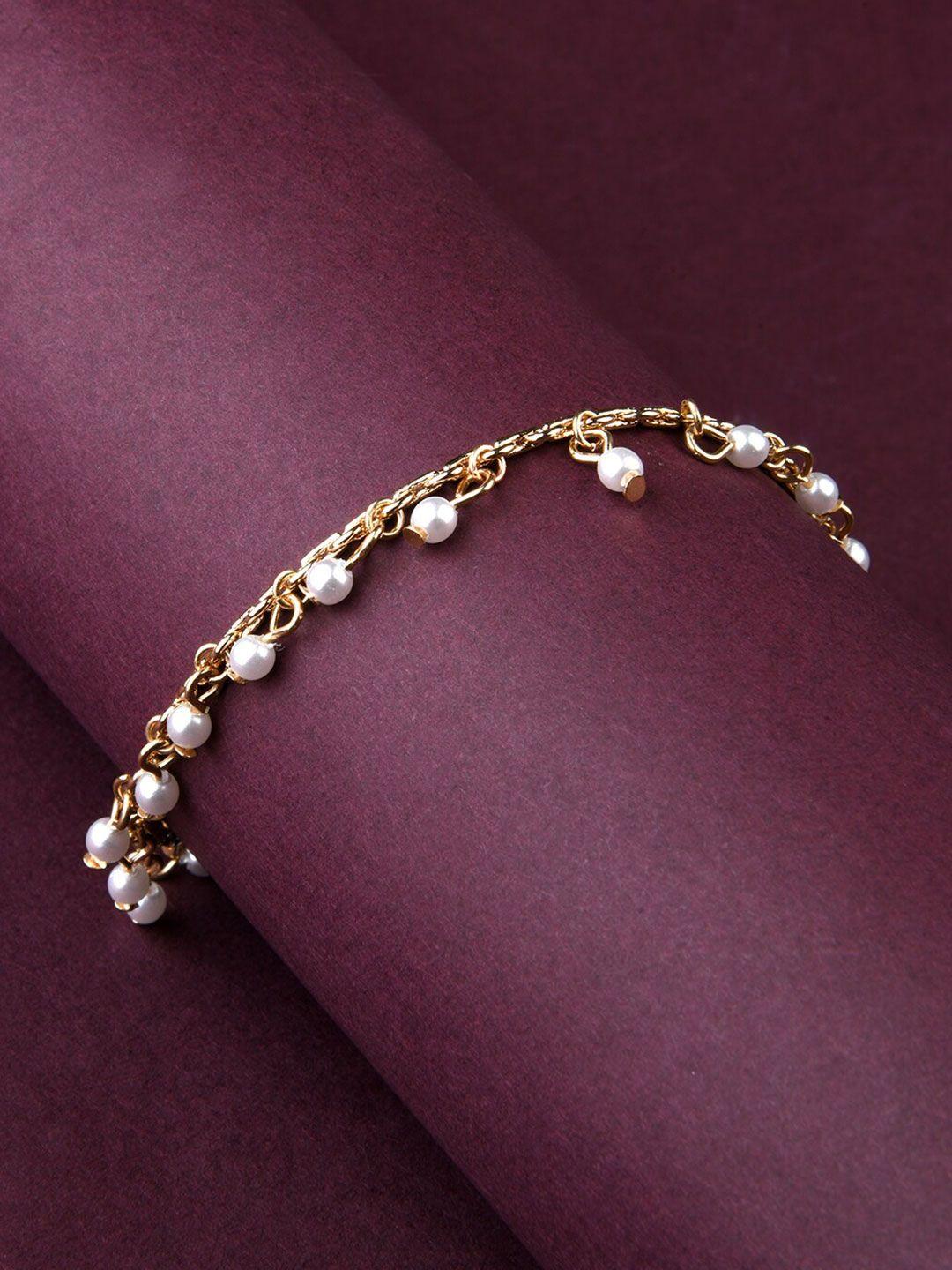 accessorize women 7 gold-toned crystals link bracelet