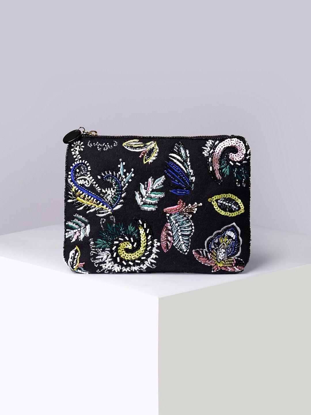 accessorize women ethnic motifs embellished zip around wallet