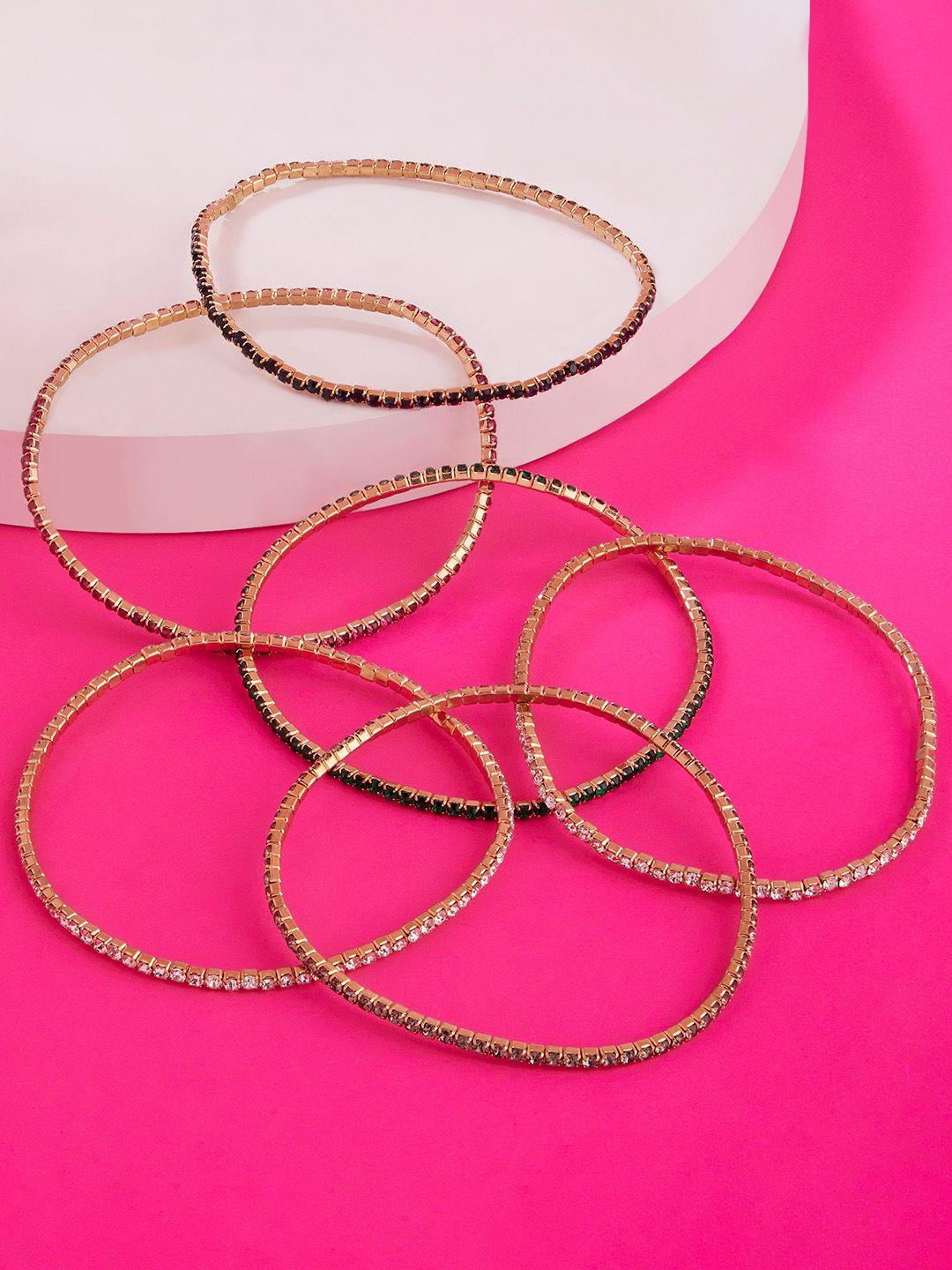 accessorize women set of 6 stone-studded bracelets