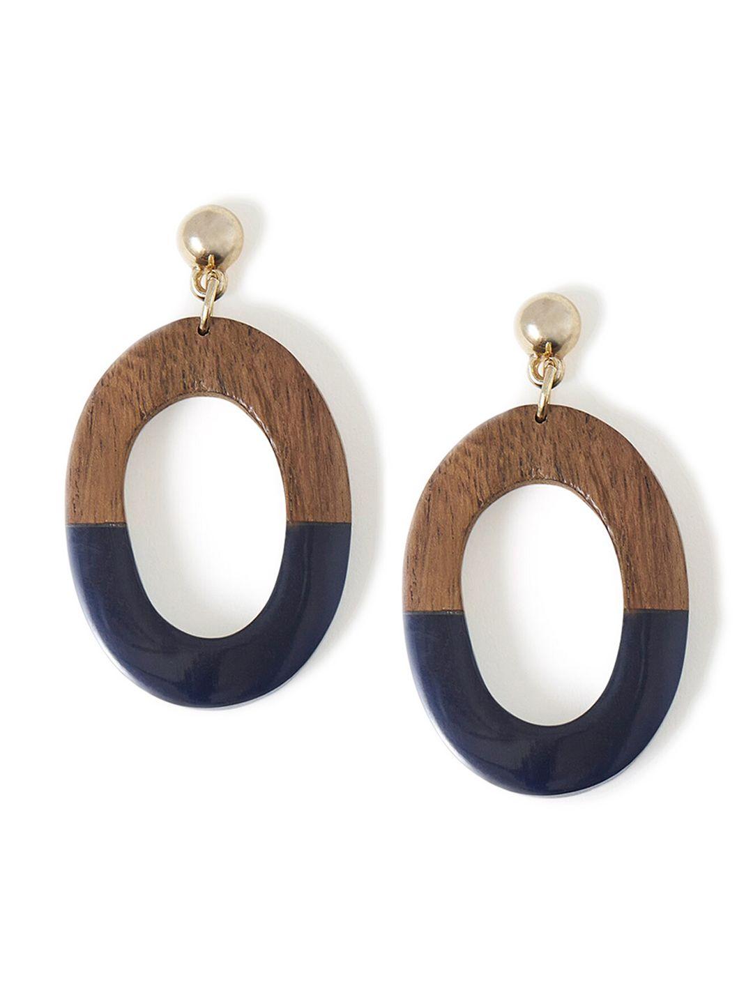 accessorize beaded classic wood drop earrings