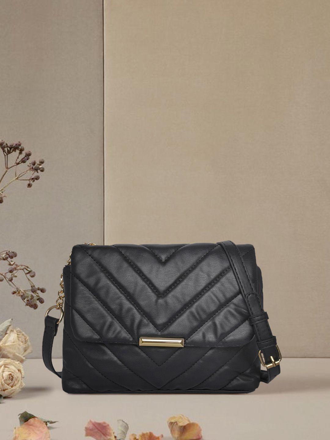 accessorize black quilted sling bag