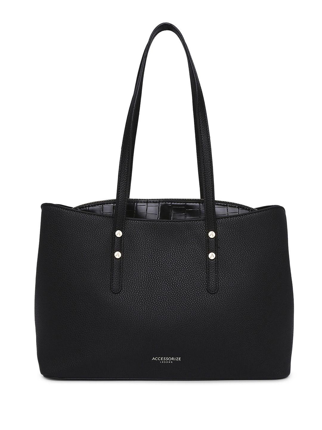 accessorize black structured kaia laptop shoulder bag