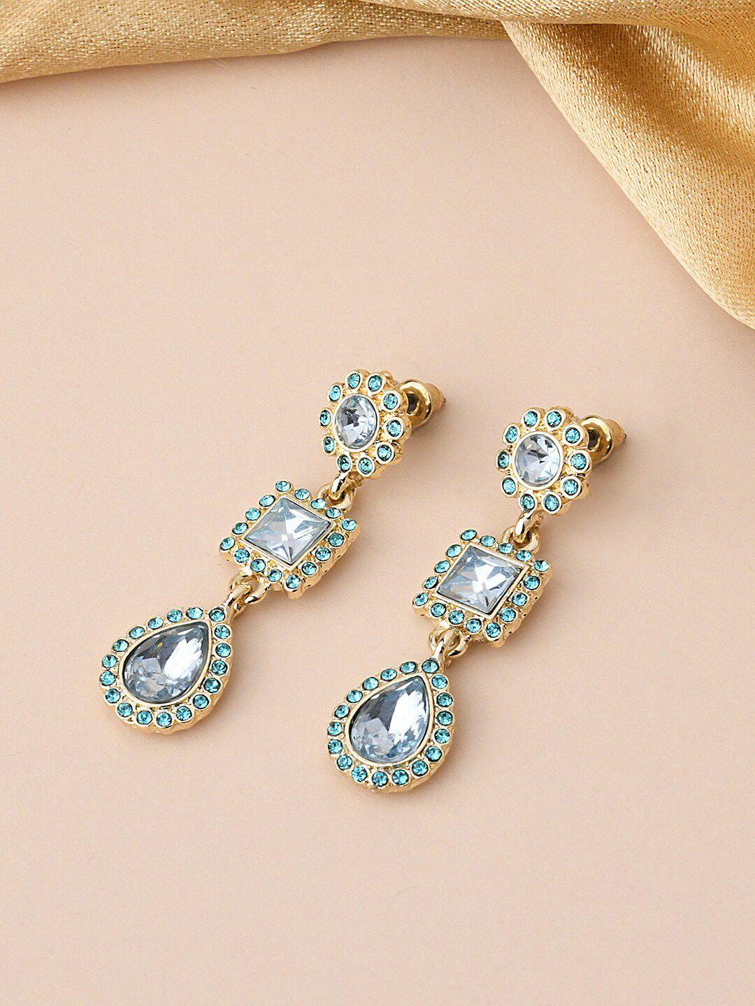 accessorize blue geometric drop earrings