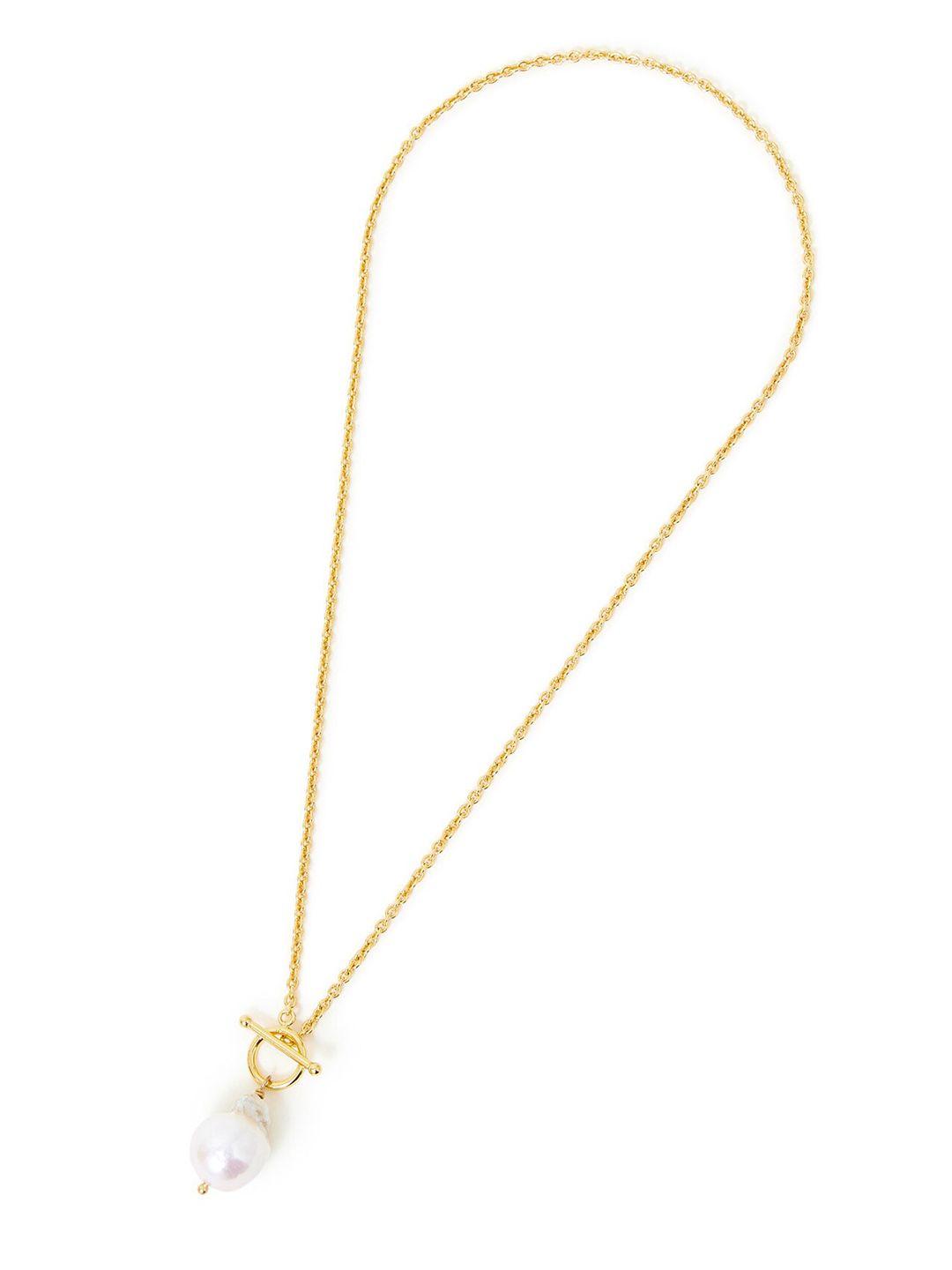 accessorize brass gold-plated minimal necklace