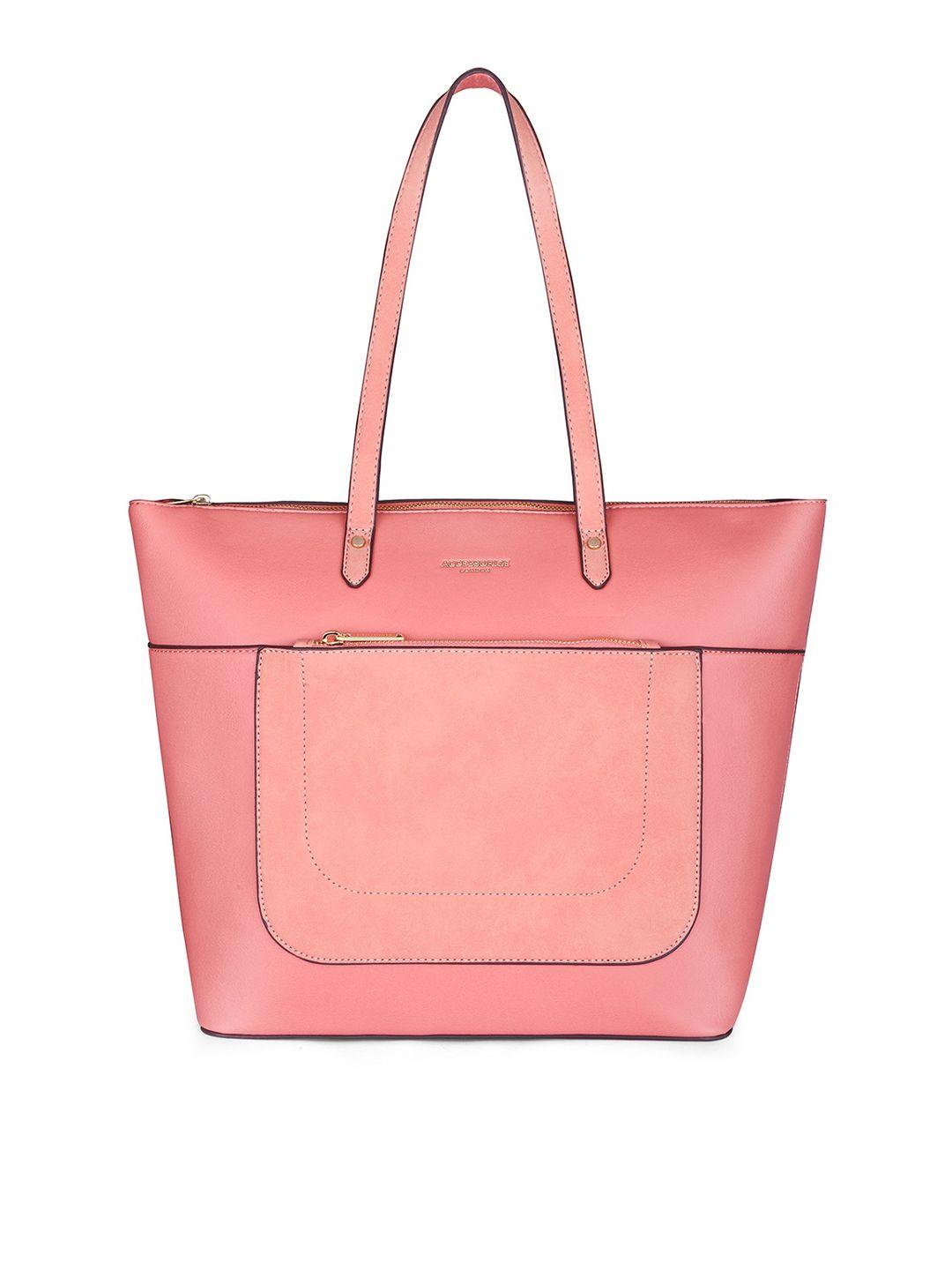 accessorize coral orange solid tote bag