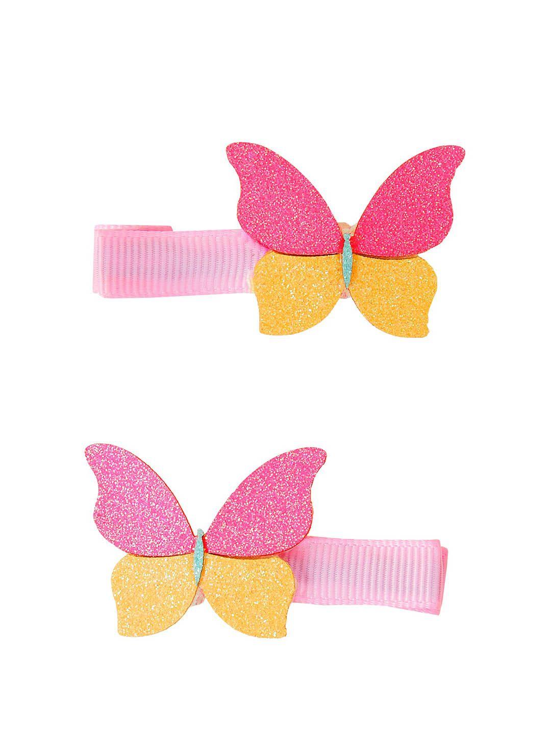accessorize girls set of 2 butterfly alligator hair clips