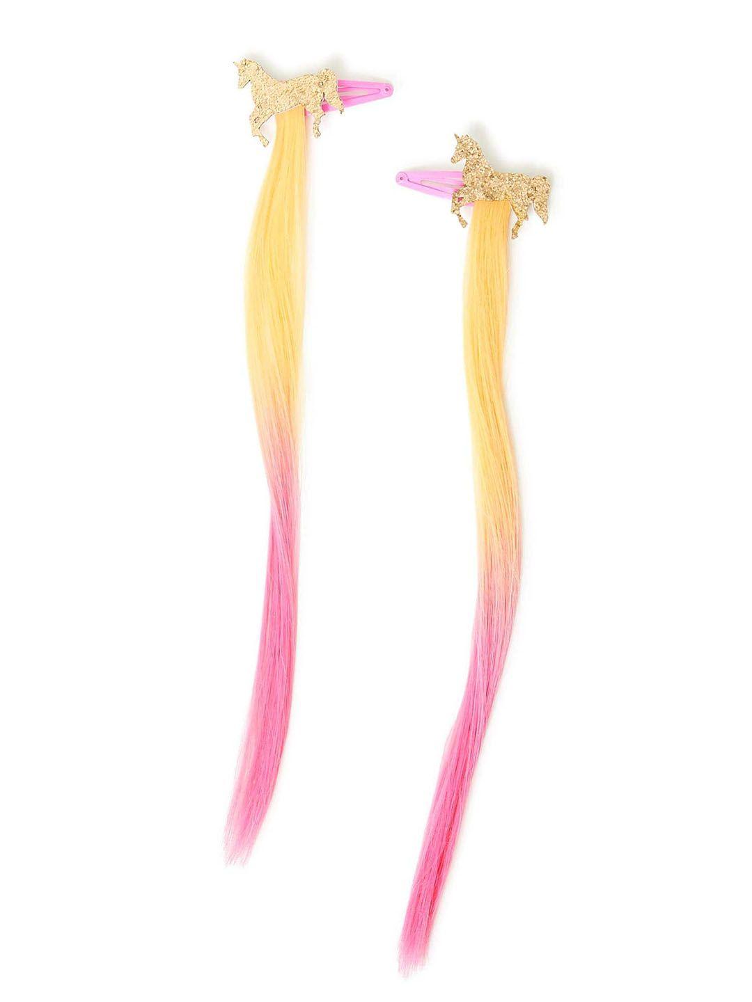 accessorize girls set of 2 unicorn fake hair tic tac clip