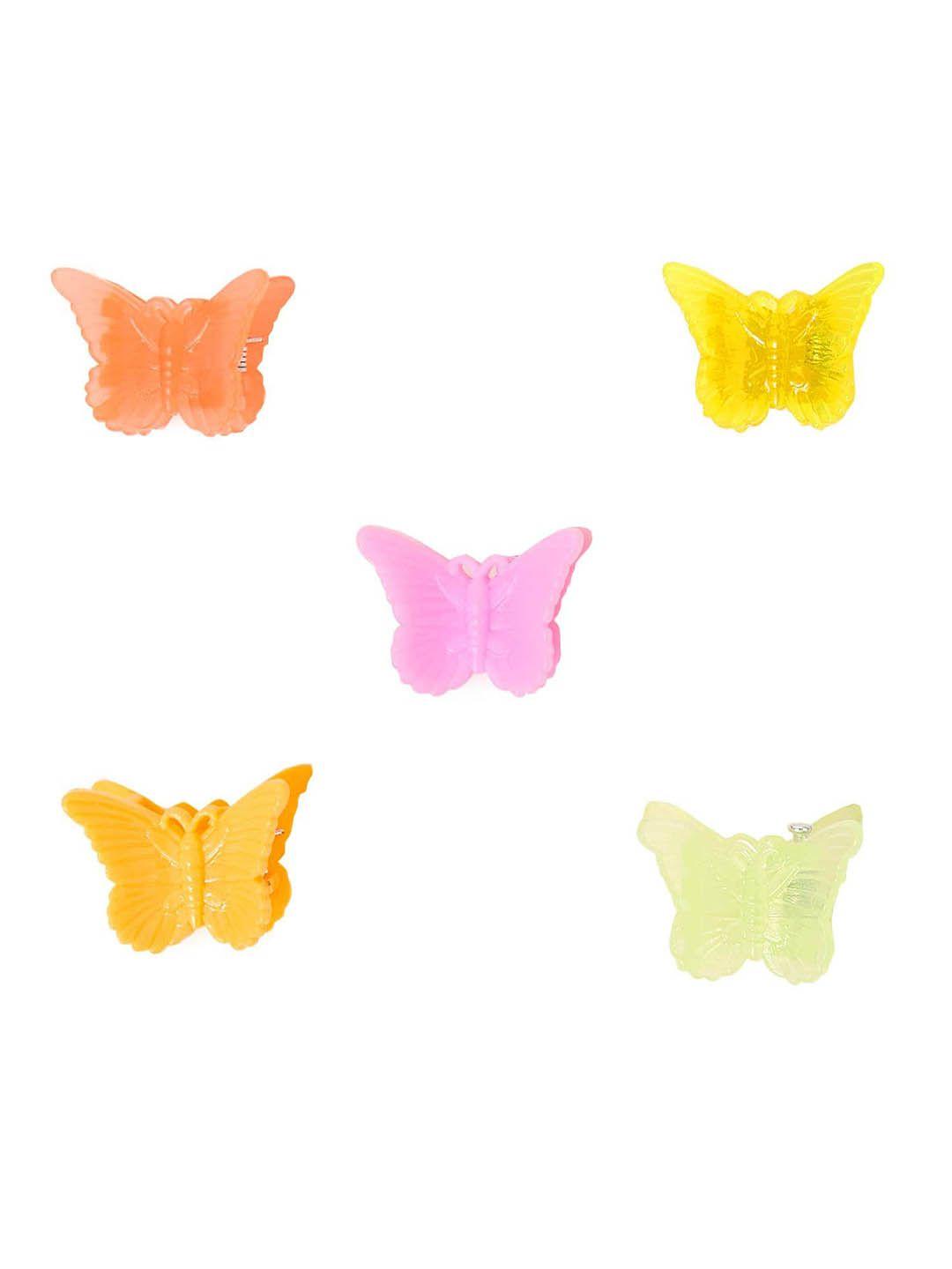 accessorize girls set of 5 butterfly claw clip