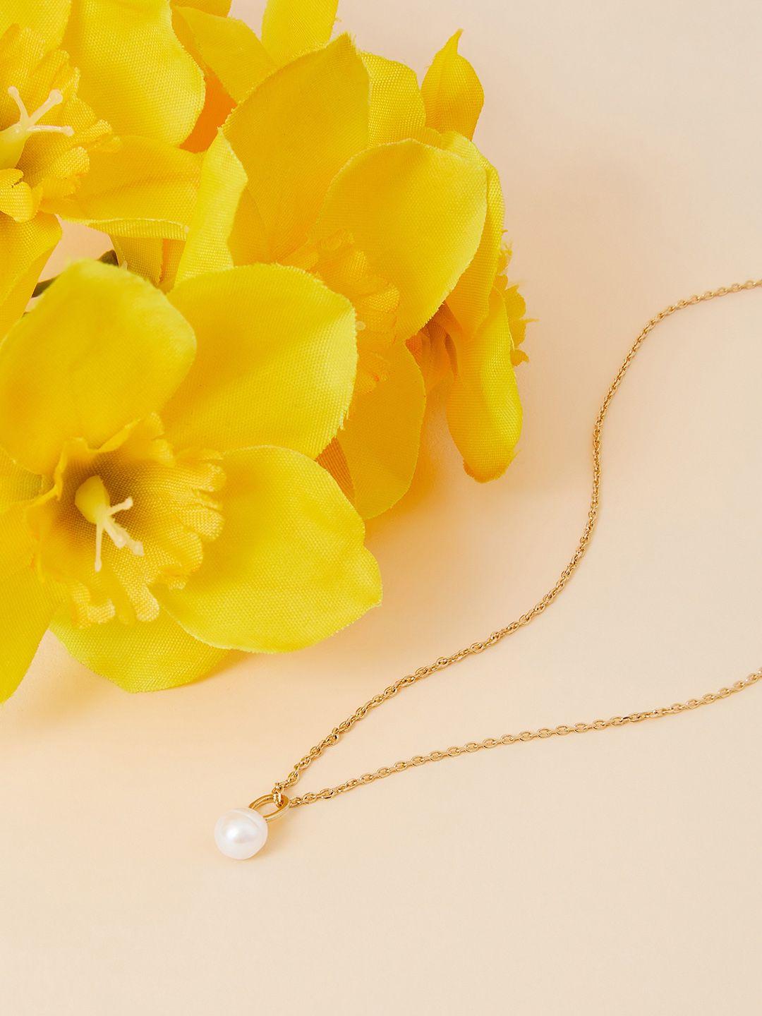 accessorize gold-plated bead pendant necklace