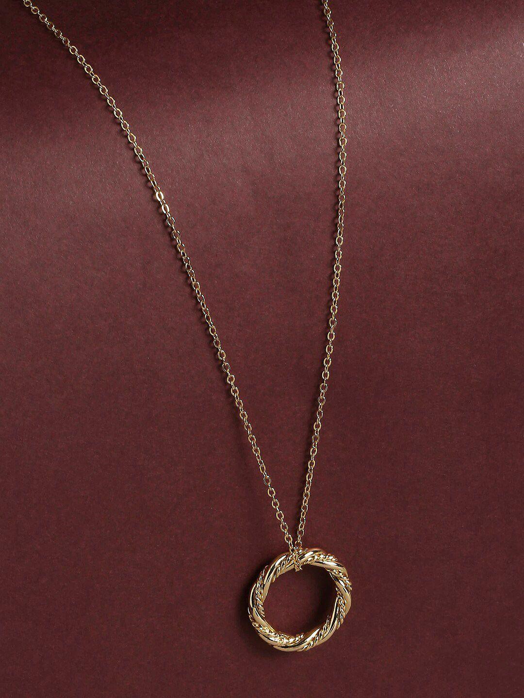 accessorize gold-plated circular pendant necklace