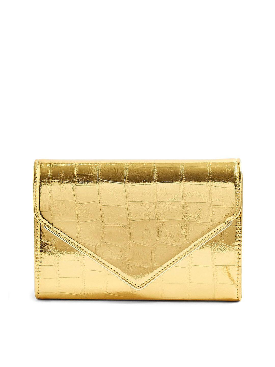 accessorize gold-toned  structured sling bag