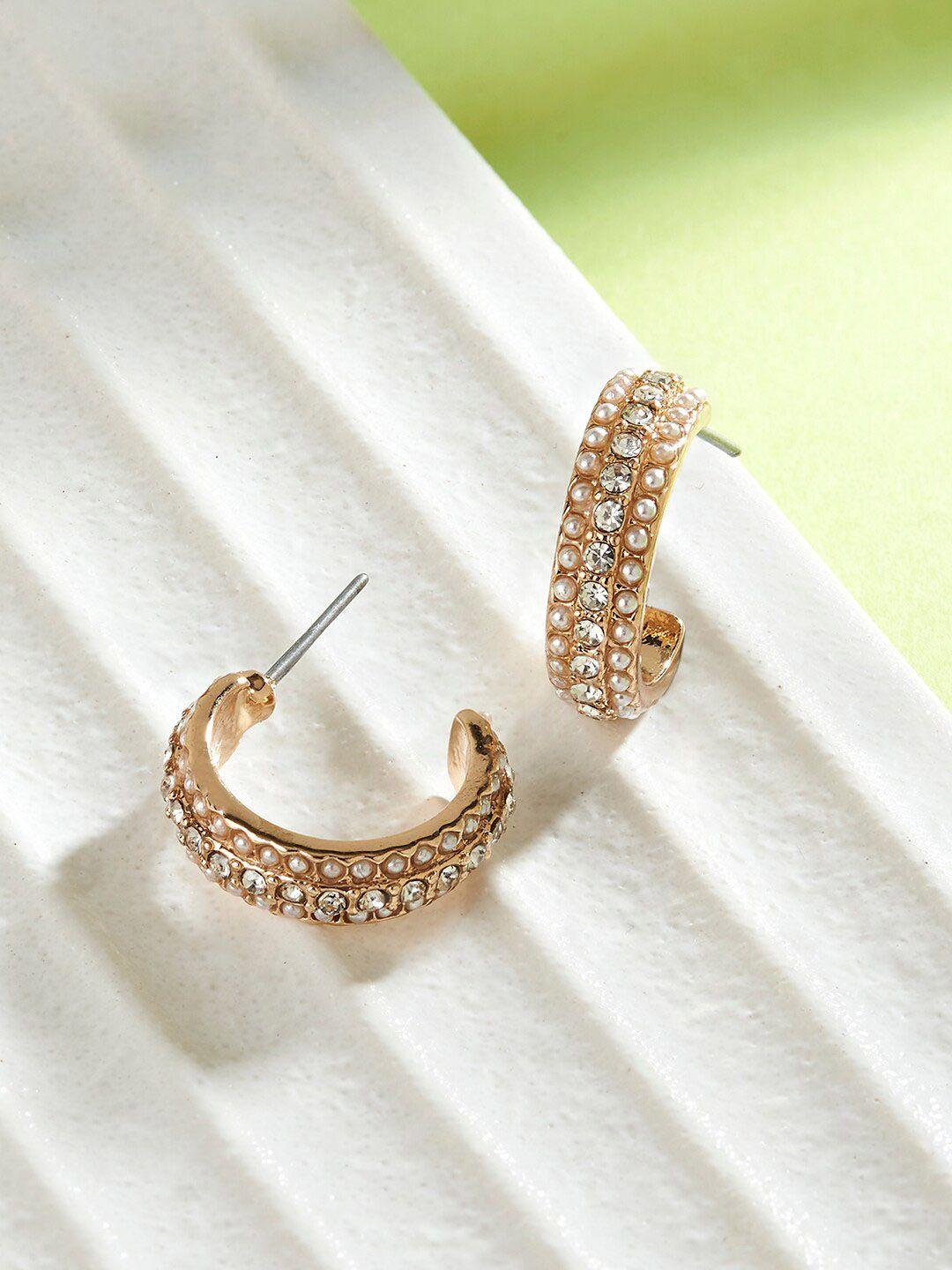 accessorize gold-toned classic half hoop earrings