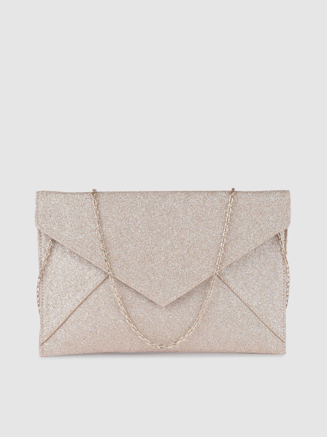 accessorize gold-toned glitter envelope clutch