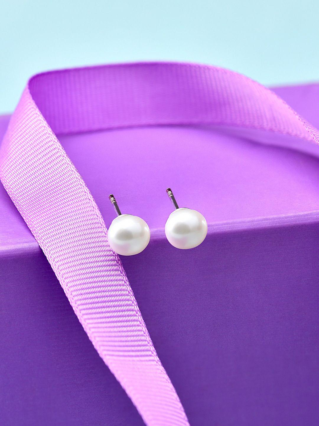 accessorize london 925 pure sterling silver small freshwater pearl stud earrings