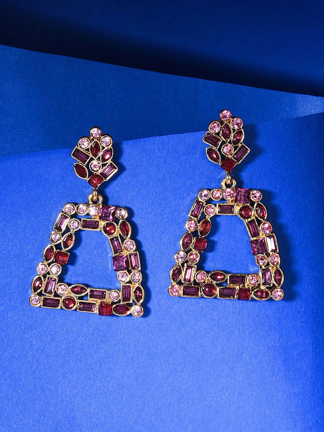 accessorize london geometric crystal drop earrings