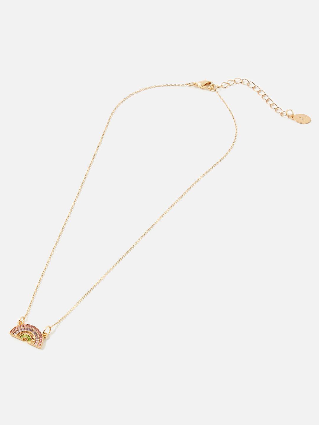 accessorize london gold-plated ditsy pendant necklace