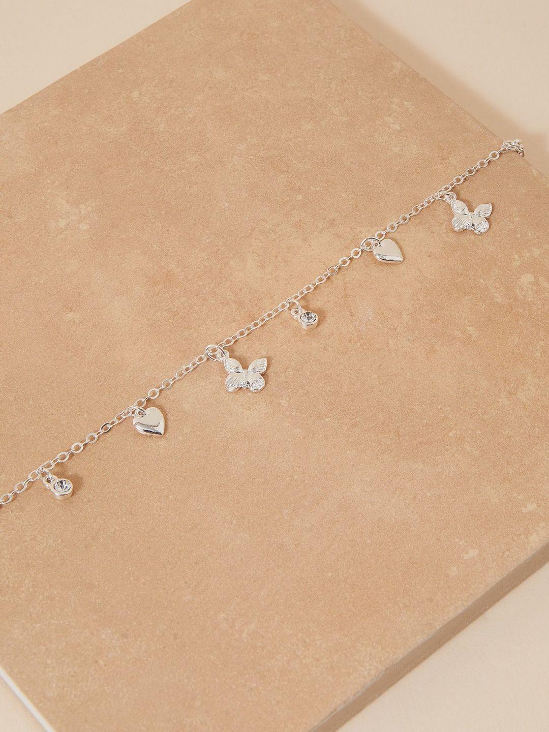 accessorize london women butterfly charm anklet