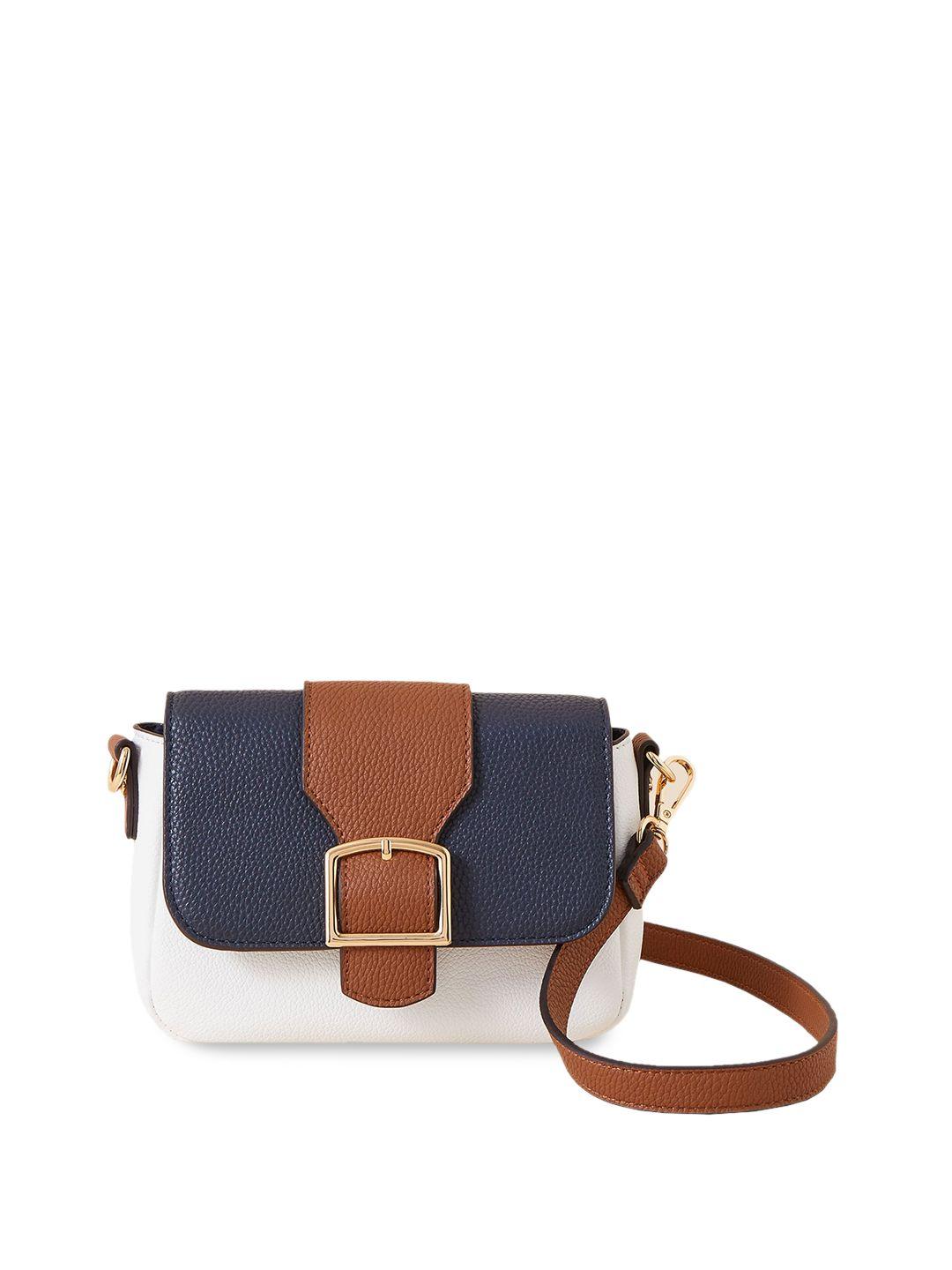 accessorize london women faux leather multi colourblock sling bag