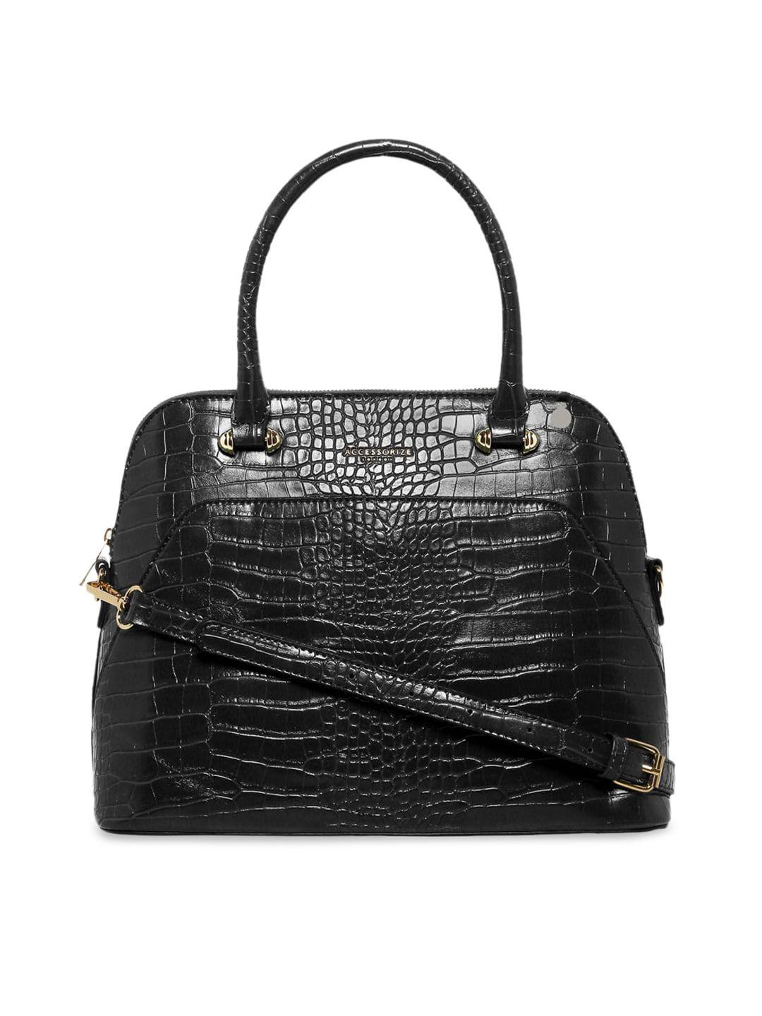 accessorize london women faux leather thea croc textured handheld bag