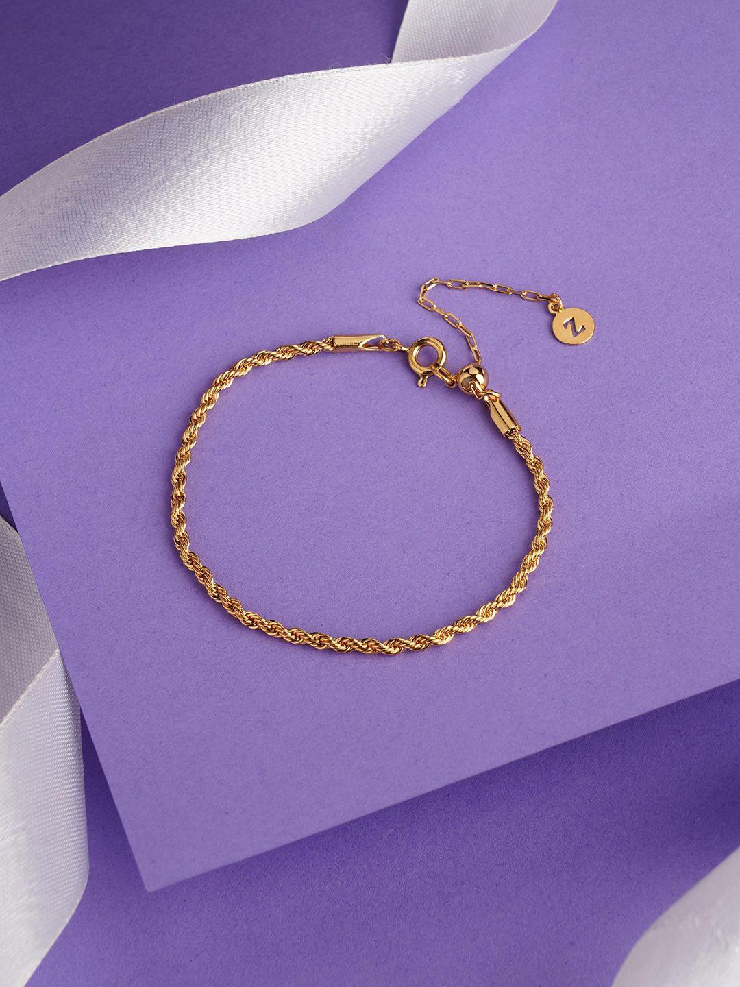 accessorize london women gold-plated rope slider bracelet