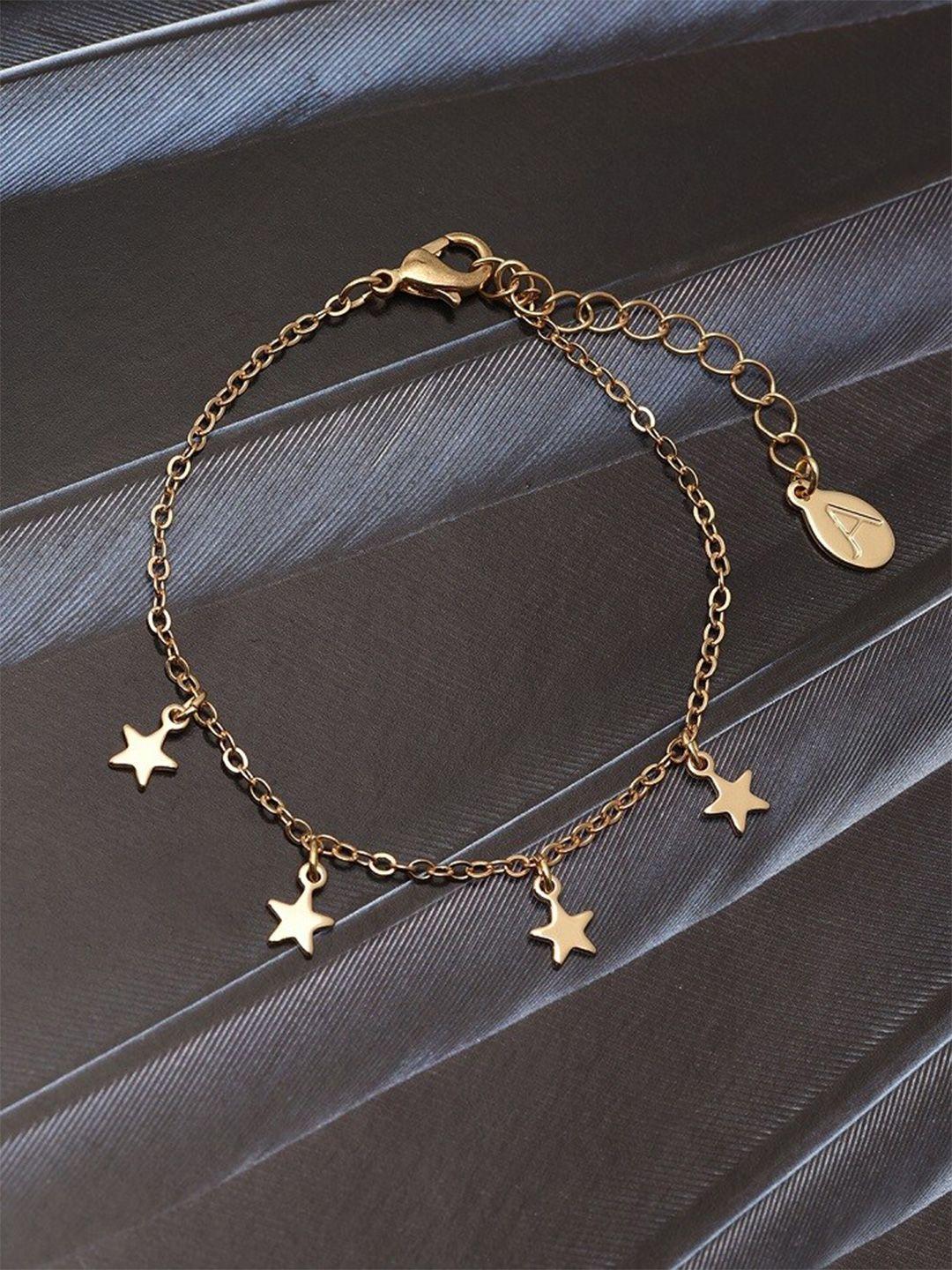 accessorize london women gold star station bracelet