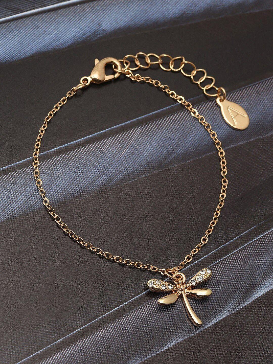 accessorize london women gold-toned dragonfly bracelet