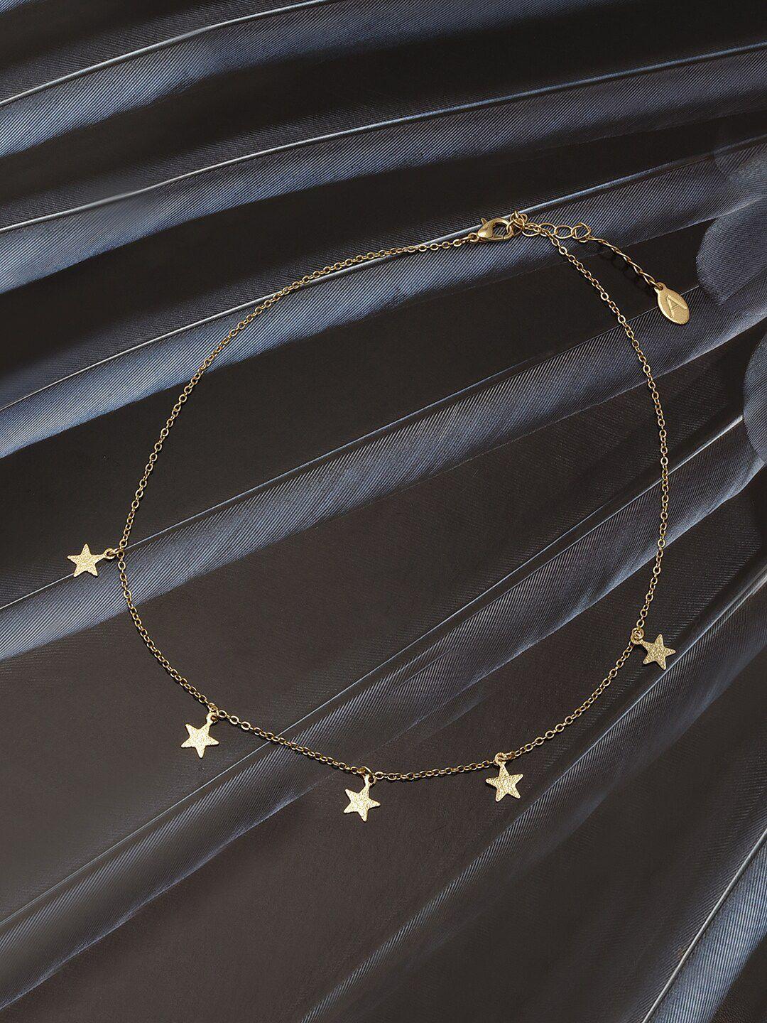 accessorize london women gold-toned star station necklace