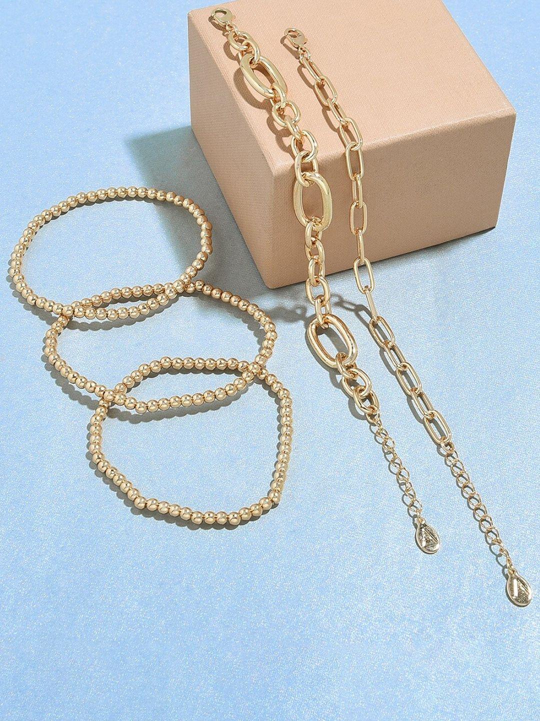 accessorize london women pack of 5 reconnected stretch chain bracelets