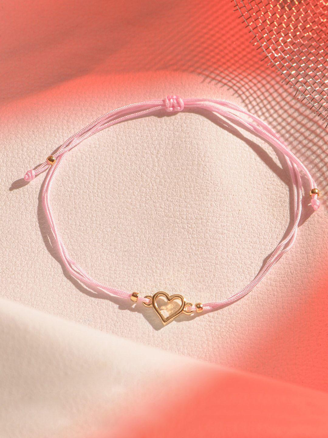 accessorize london women pink heart friendship bracelet