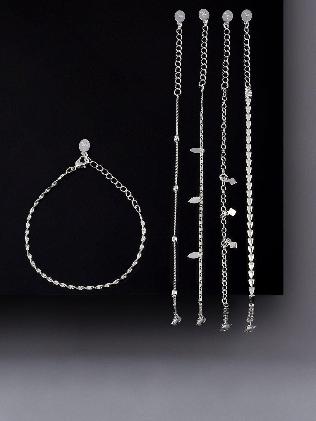 accessorize london women set of  5 delicate chain necklace