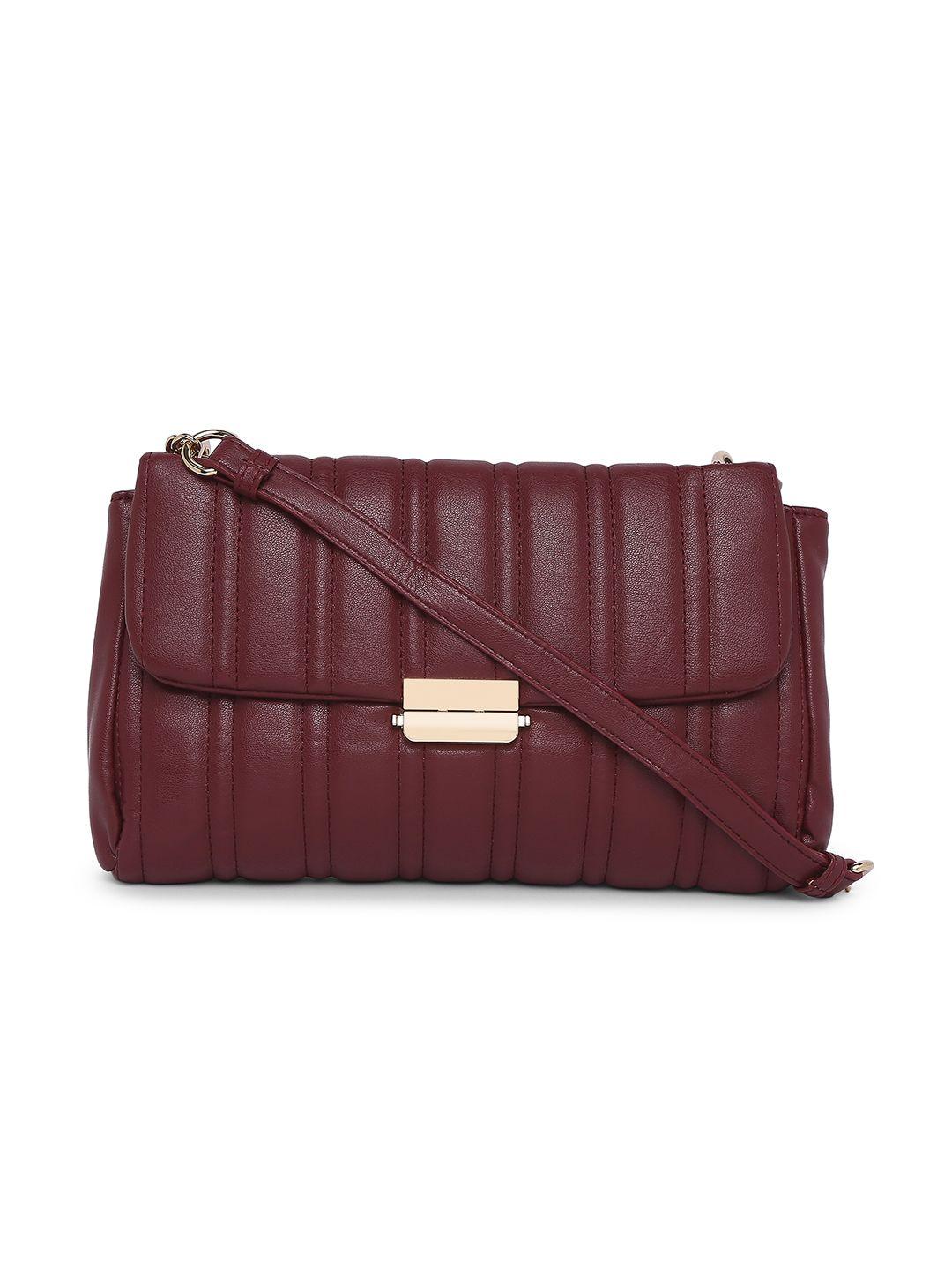 accessorize maroon carrie chain quilted sling bag