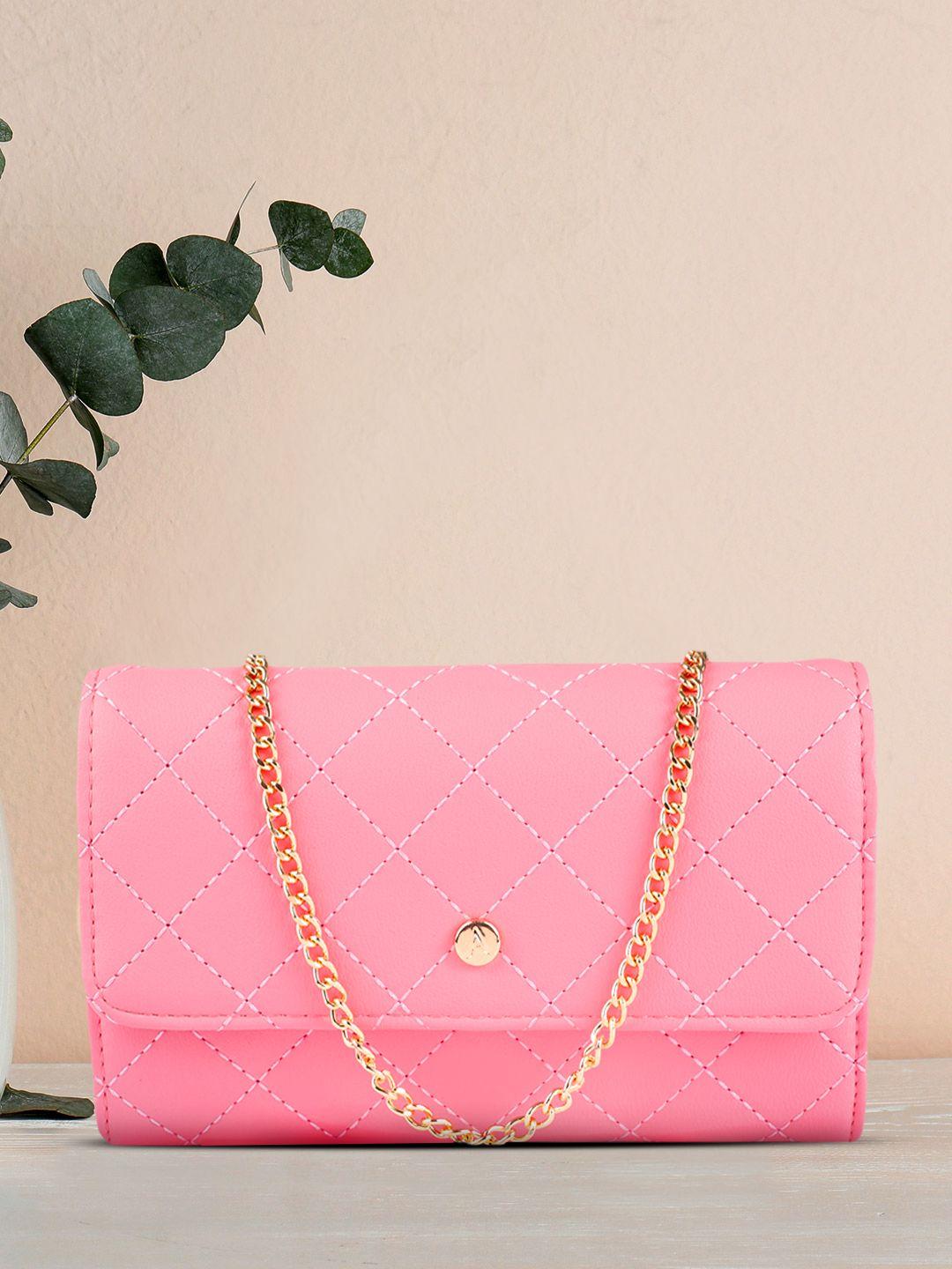 accessorize pink pu structured sling bag