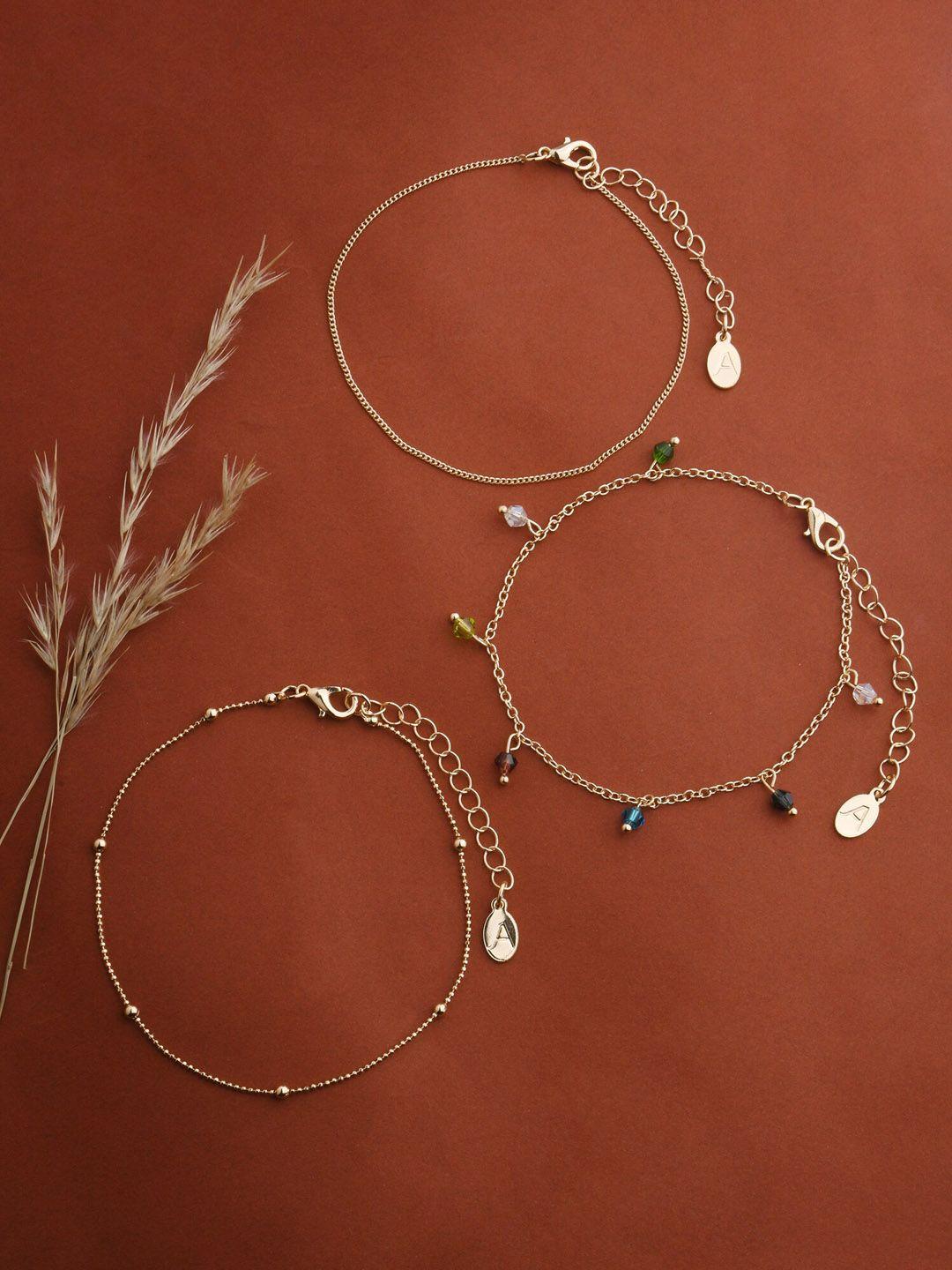 accessorize set of 3 beaded anklets