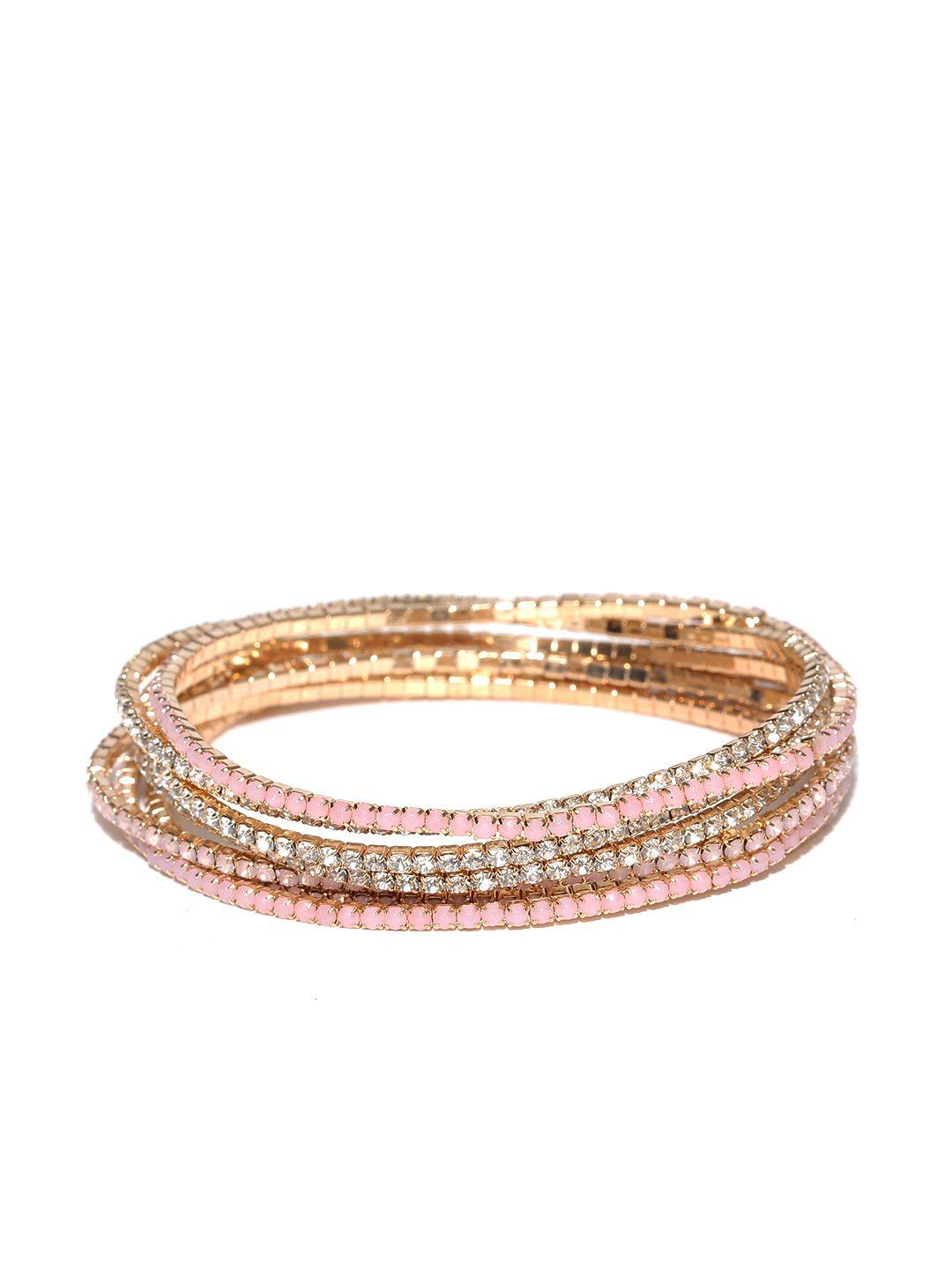 accessorize set of 7 stone-studded bracelets