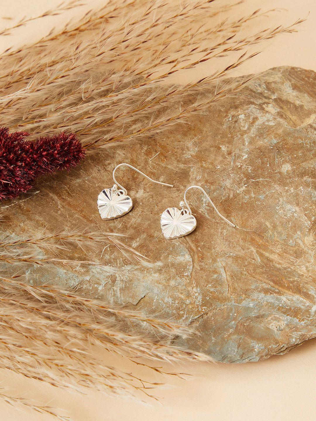 accessorize silver-plated heart shaped drop earrings