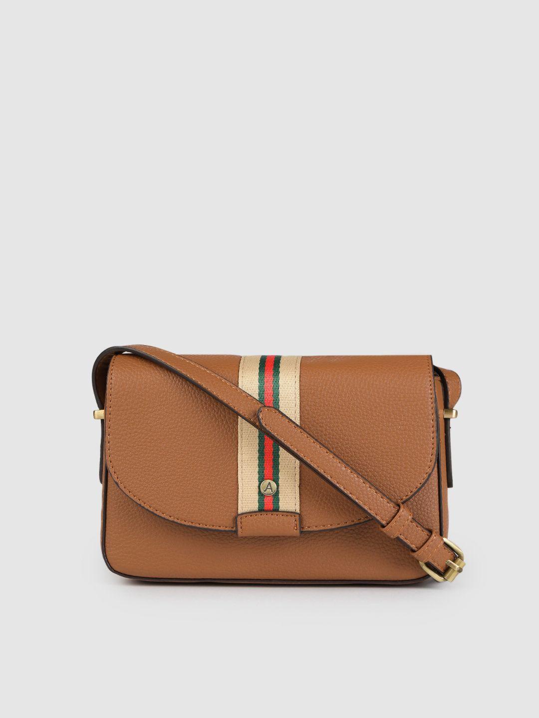 accessorize tan brown solid structured sling bag