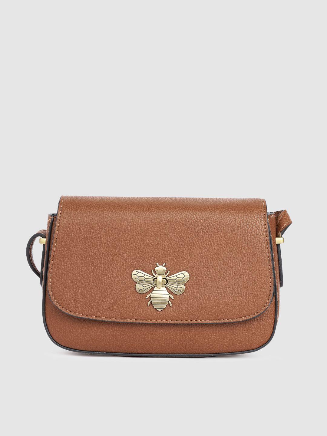 accessorize tan structured britney bee cross body sling bag