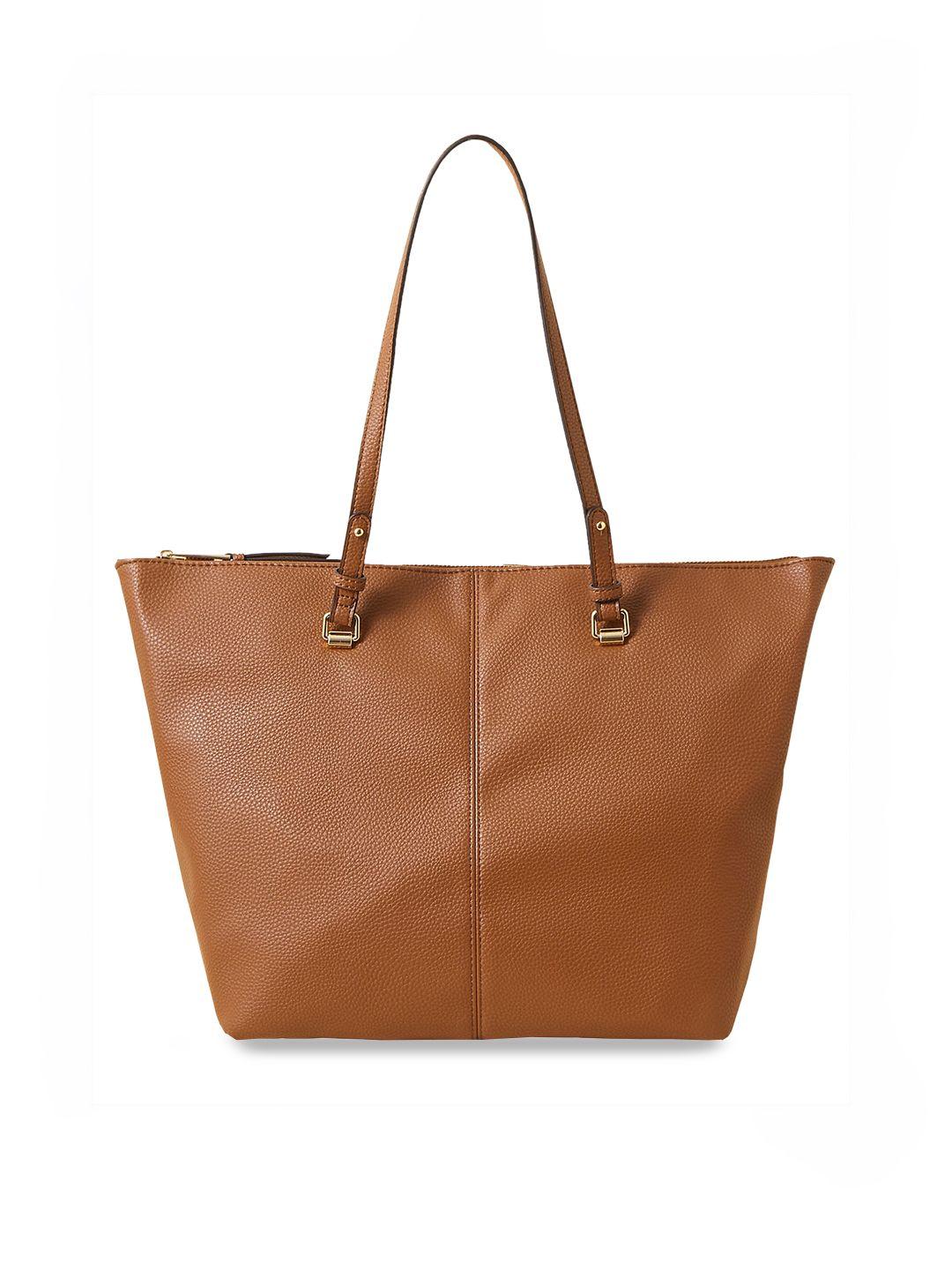 accessorize textured faux leather oversized structured tote bag