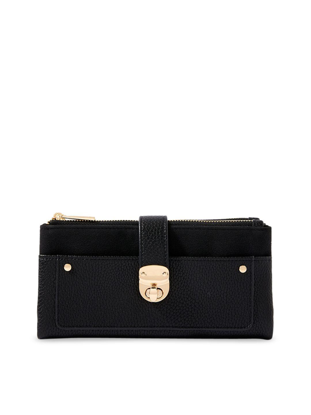 accessorize women black faux leather freya wallet