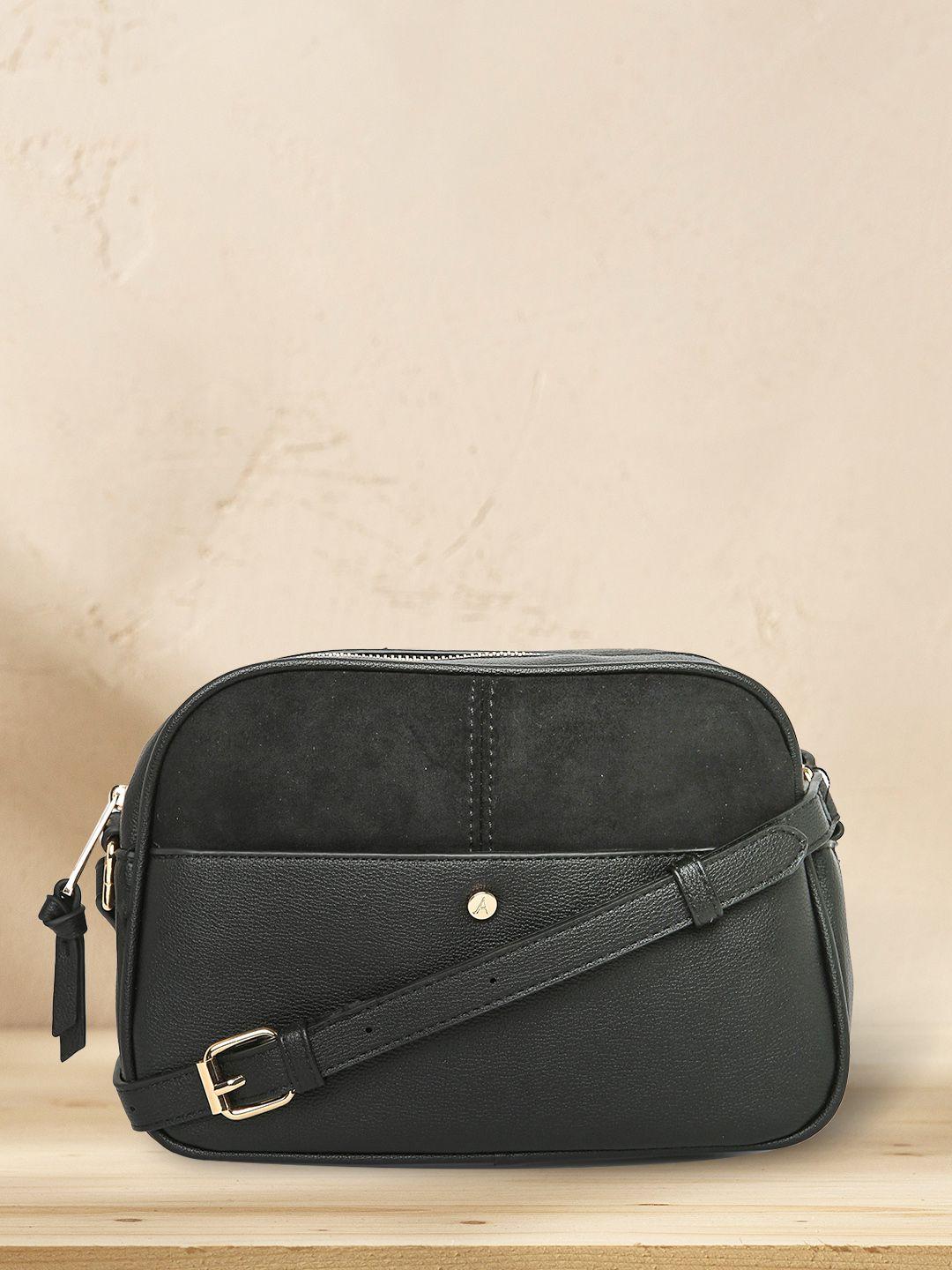 accessorize women black structured sling bag