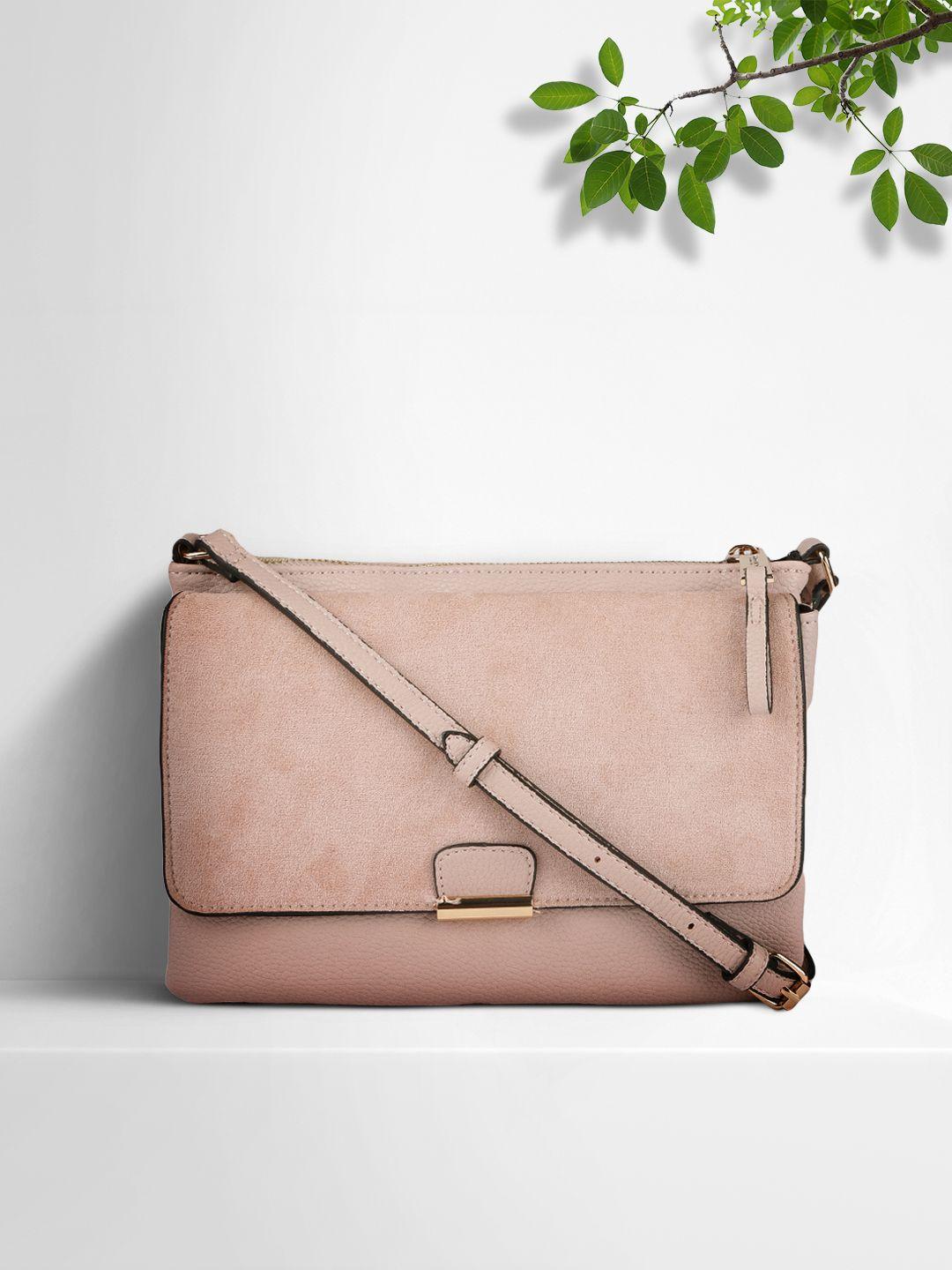 accessorize women nude-coloured solid crossbody sling bag