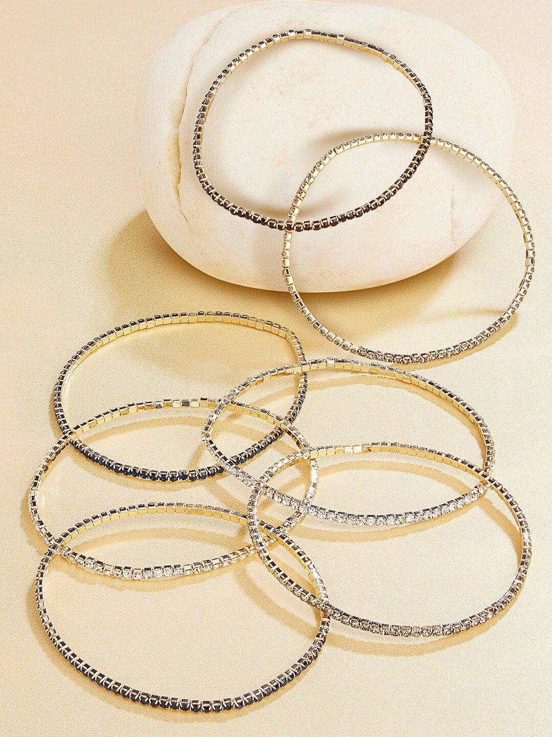 accessorize women pack of 7 crystals handcrafted bangle-style bracelet