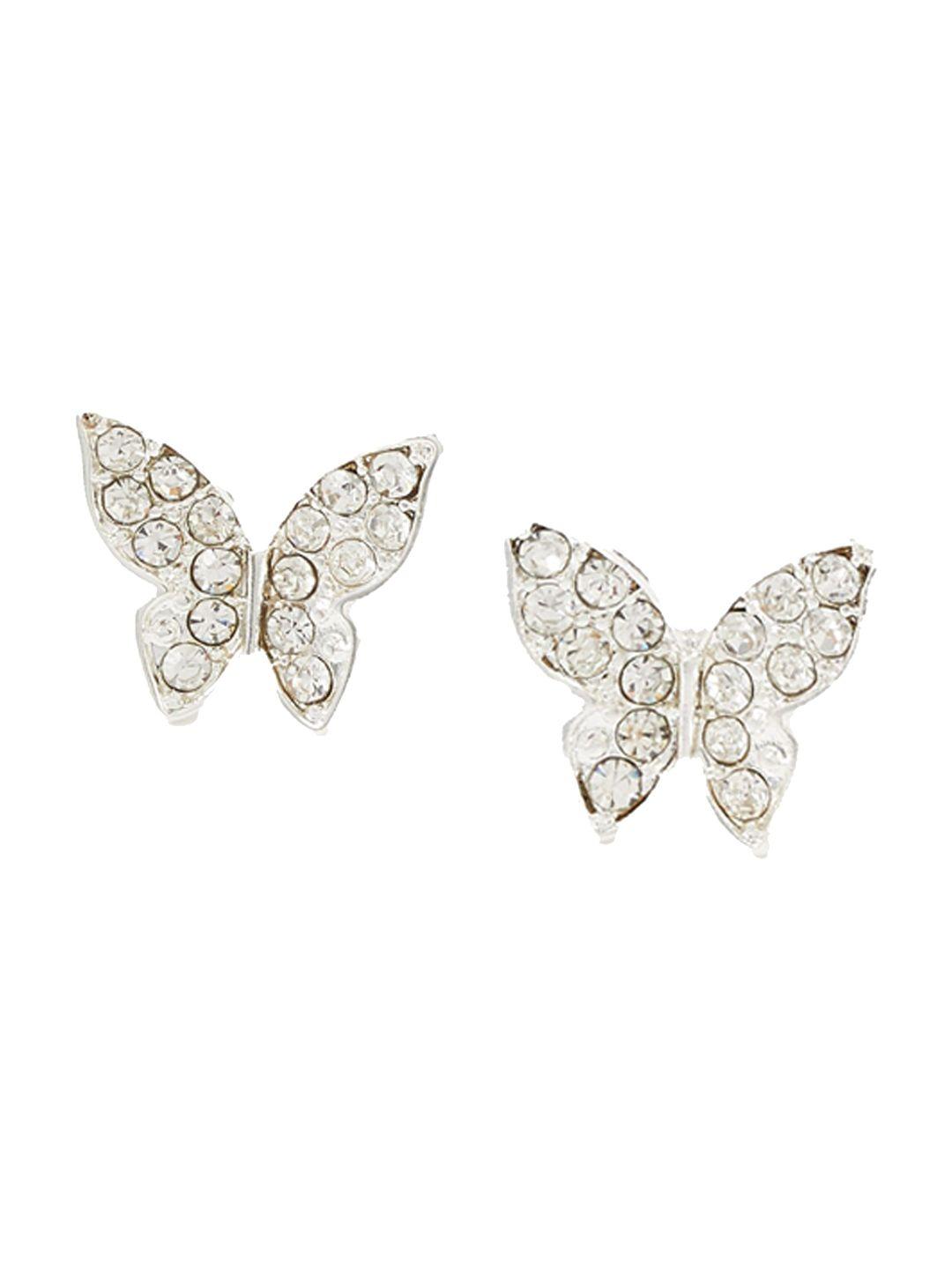 accessorize women silver new decadence butterfly stud earring