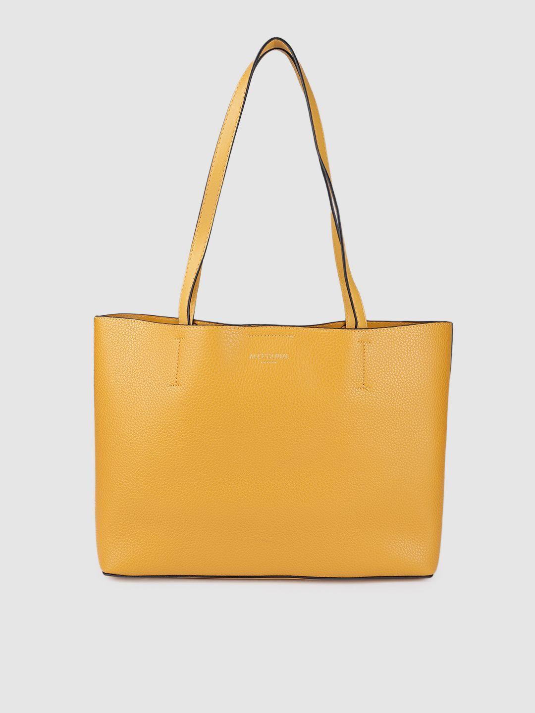 accessorize yellow solid leo tote bag