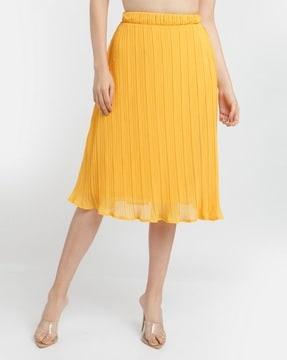 accordian pleated flared skirt