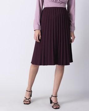 accordion-pleat a-line skirt