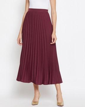 accordion pleated flared skirt