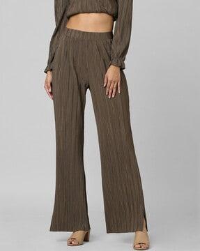 accordion pleated wide-leg pants