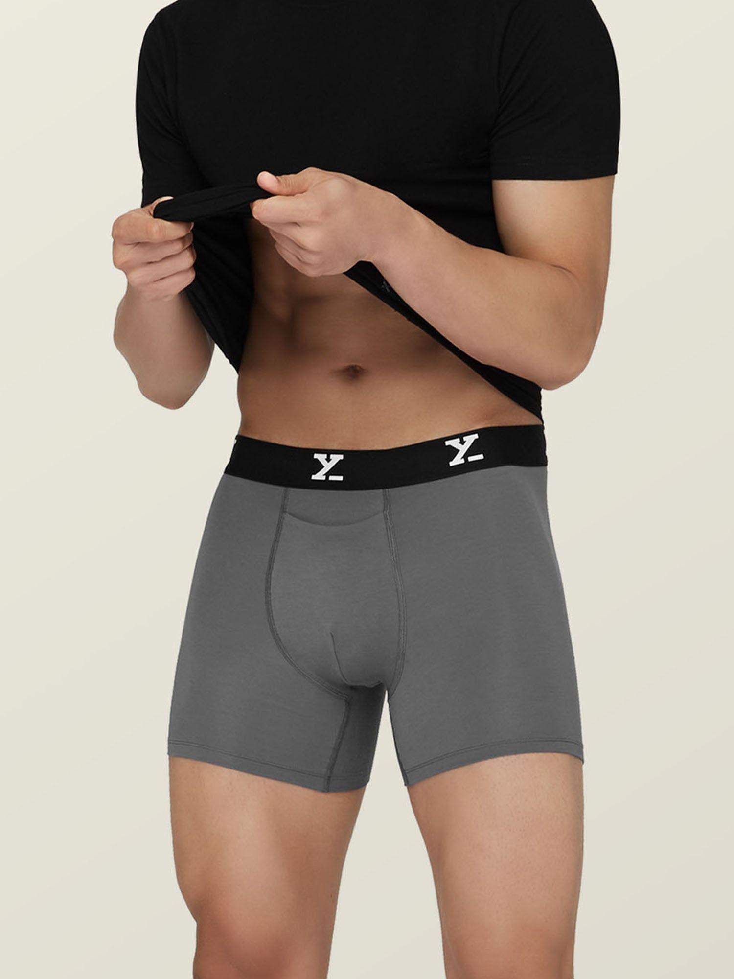 ace modal cotton ultra-soft & breathable boxer briefs for men grey
